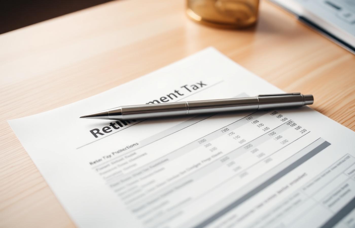 Printed retirement tax projection report reviewed by a financial planner at National Planning Associates.